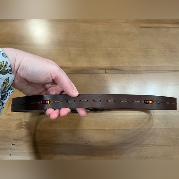 Vintage Roberto Piccinetti Genuine Italian Leather Beaded Belt Size Large - Picture 5 of 8